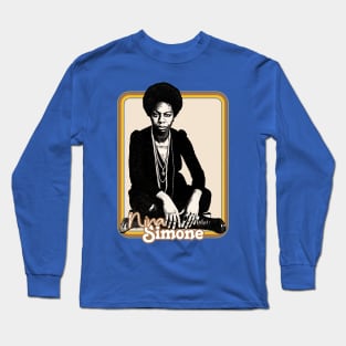 Nina Simone /\ Original Retro Fan Art Design Long Sleeve T-Shirt